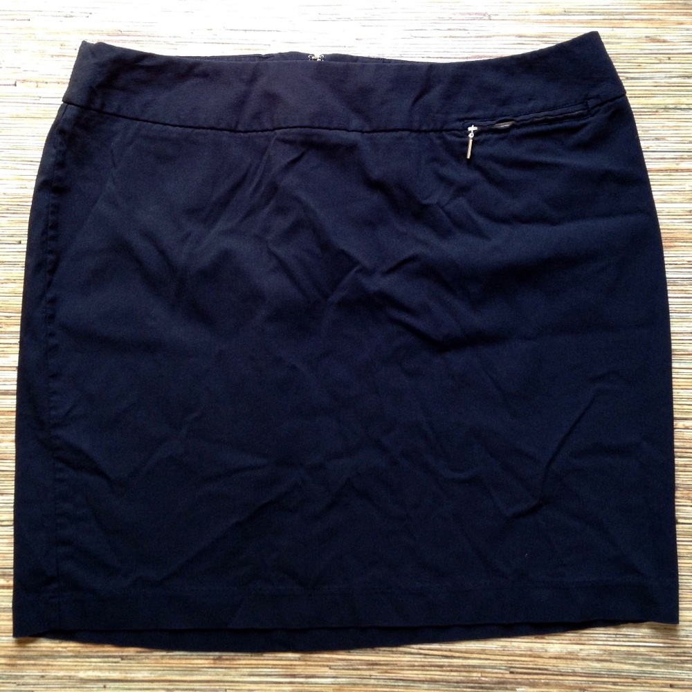 Lane Bryant Skirt Plus Sz 18 Black Back Zip Pencil